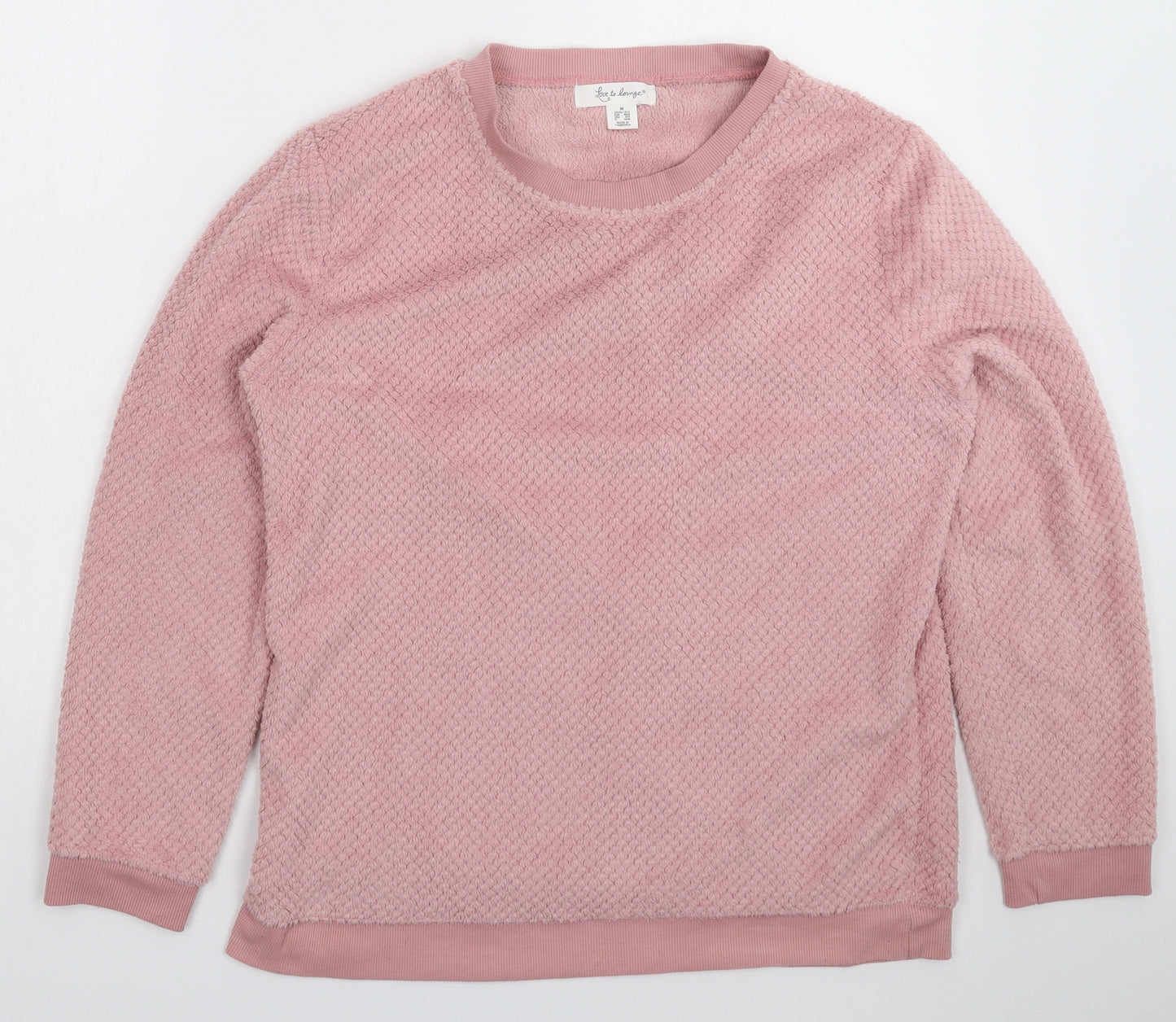 Primark Womens Pink Solid Fleece Top Pyjama Top Size 14