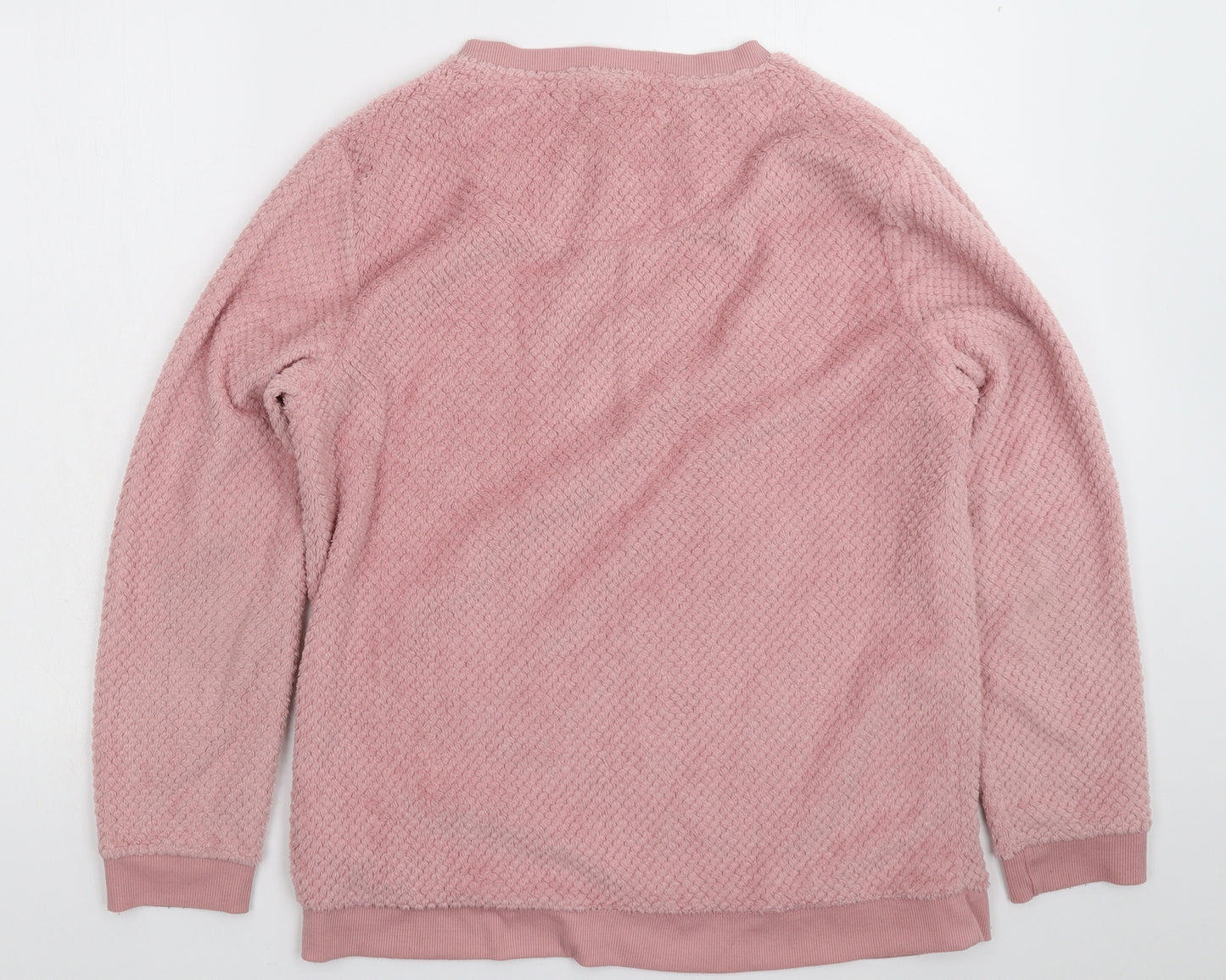 Primark Womens Pink Solid Fleece Top Pyjama Top Size 14