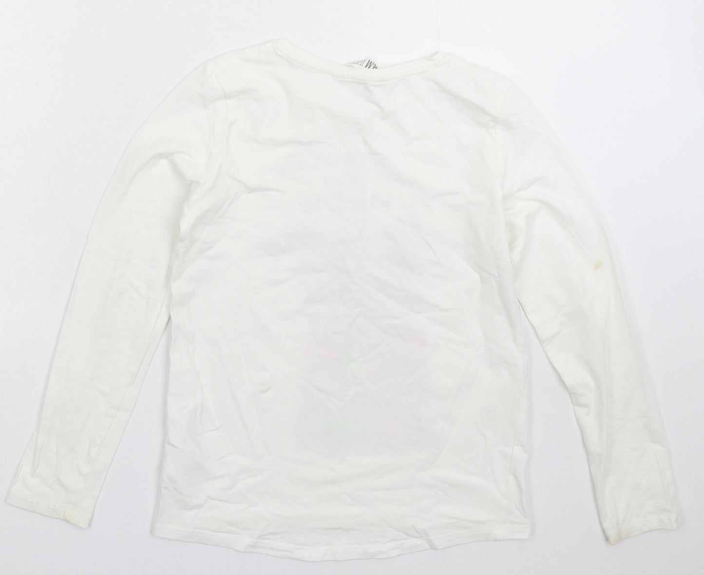 H&M Girls White   Basic T-Shirt Size 9-10 Years