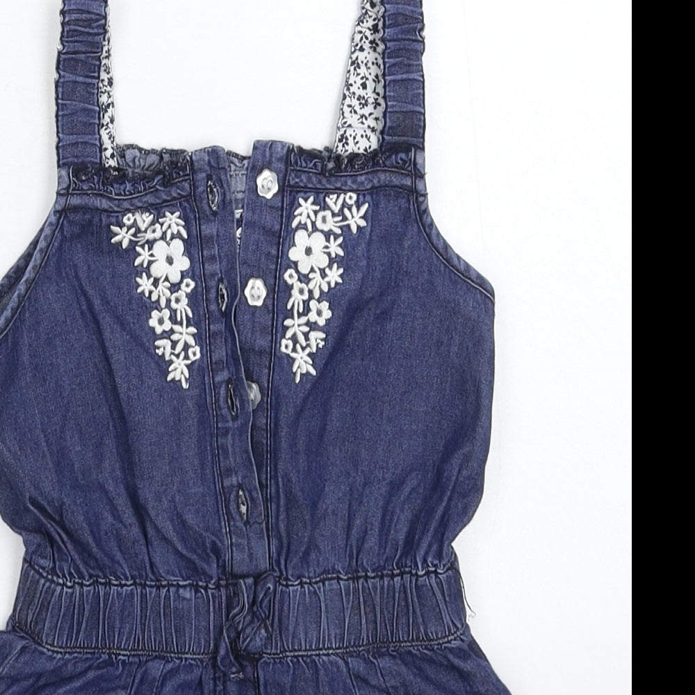 Young Dimension Girls Blue  Denim Dungaree One-Piece Size 12-18 Months