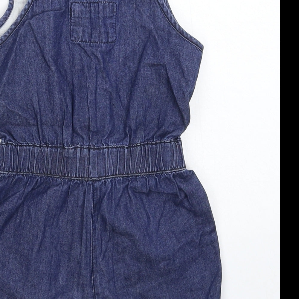 Young Dimension Girls Blue  Denim Dungaree One-Piece Size 12-18 Months
