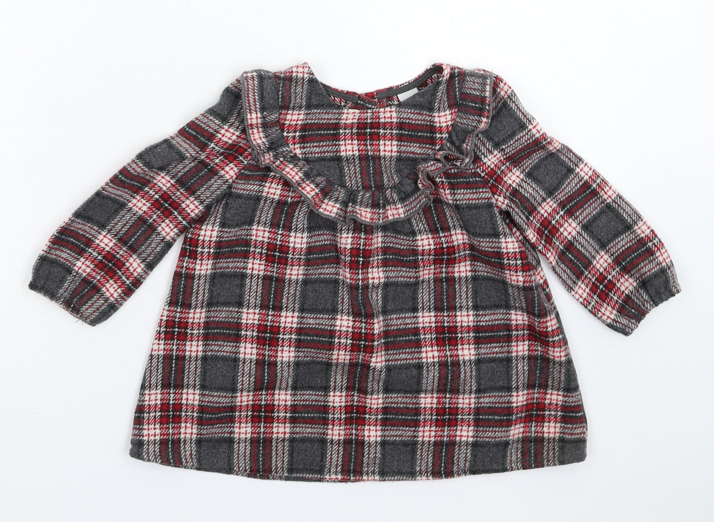 TU Girls Grey Check  A-Line  Size 9-12 Months
