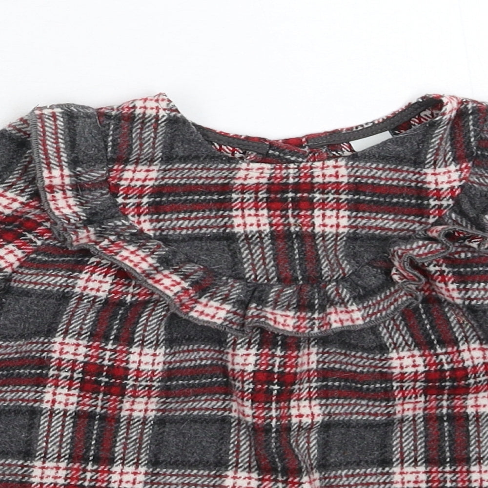 TU Girls Grey Check  A-Line  Size 9-12 Months