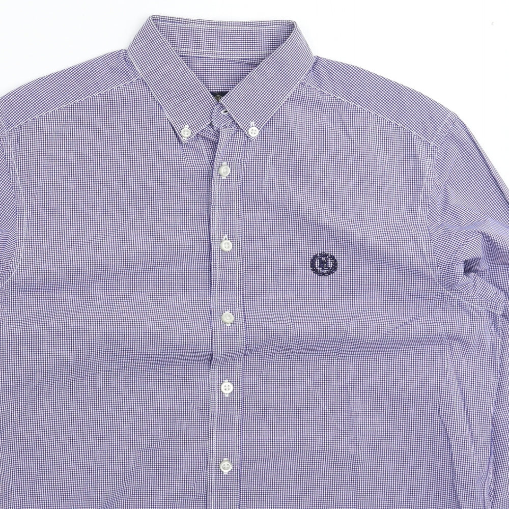 Henri Lloyd Mens Blue Check   Dress Shirt Size S