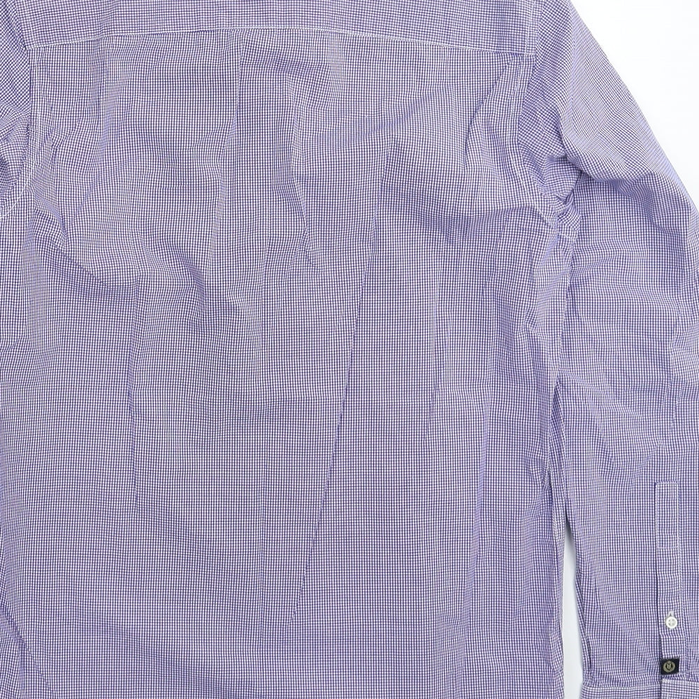 Henri Lloyd Mens Blue Check   Dress Shirt Size S