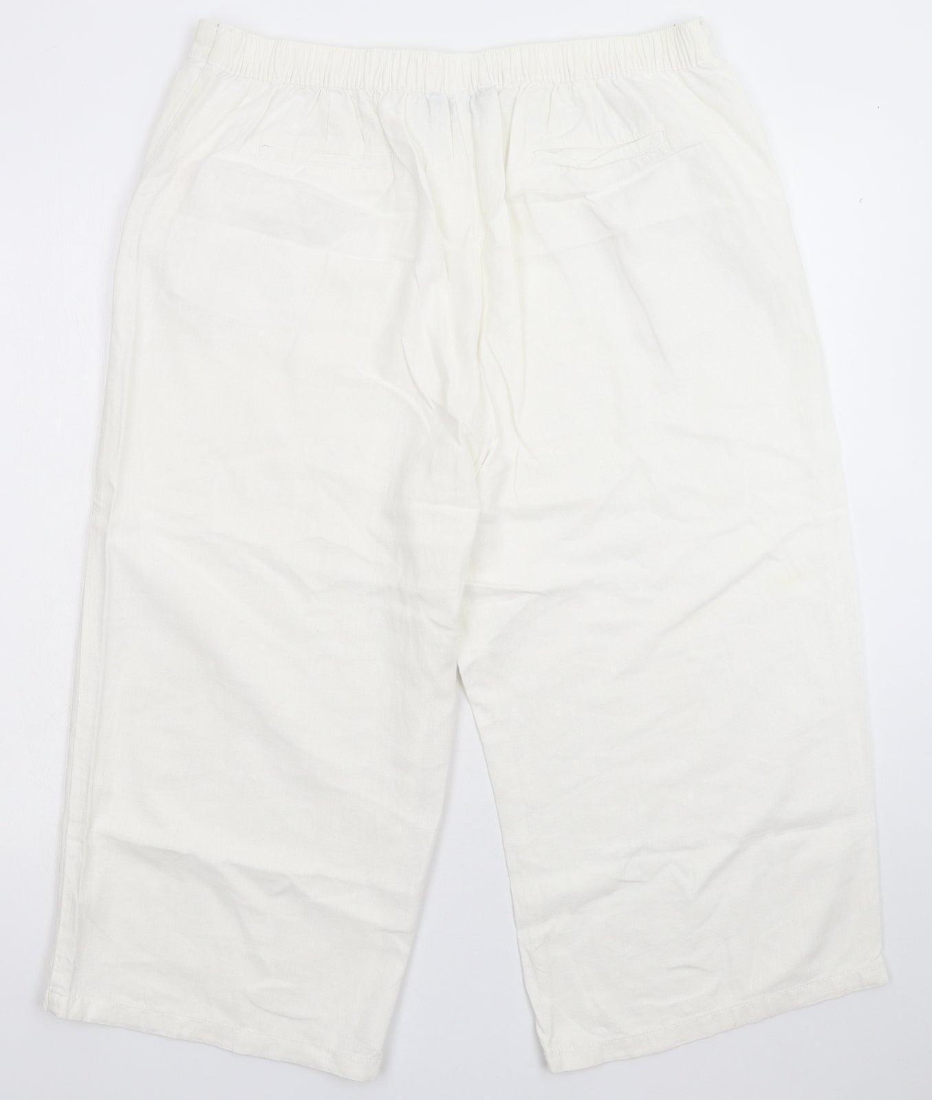 Bonmarché Womens White   Cropped Trousers Size 16 L20 in