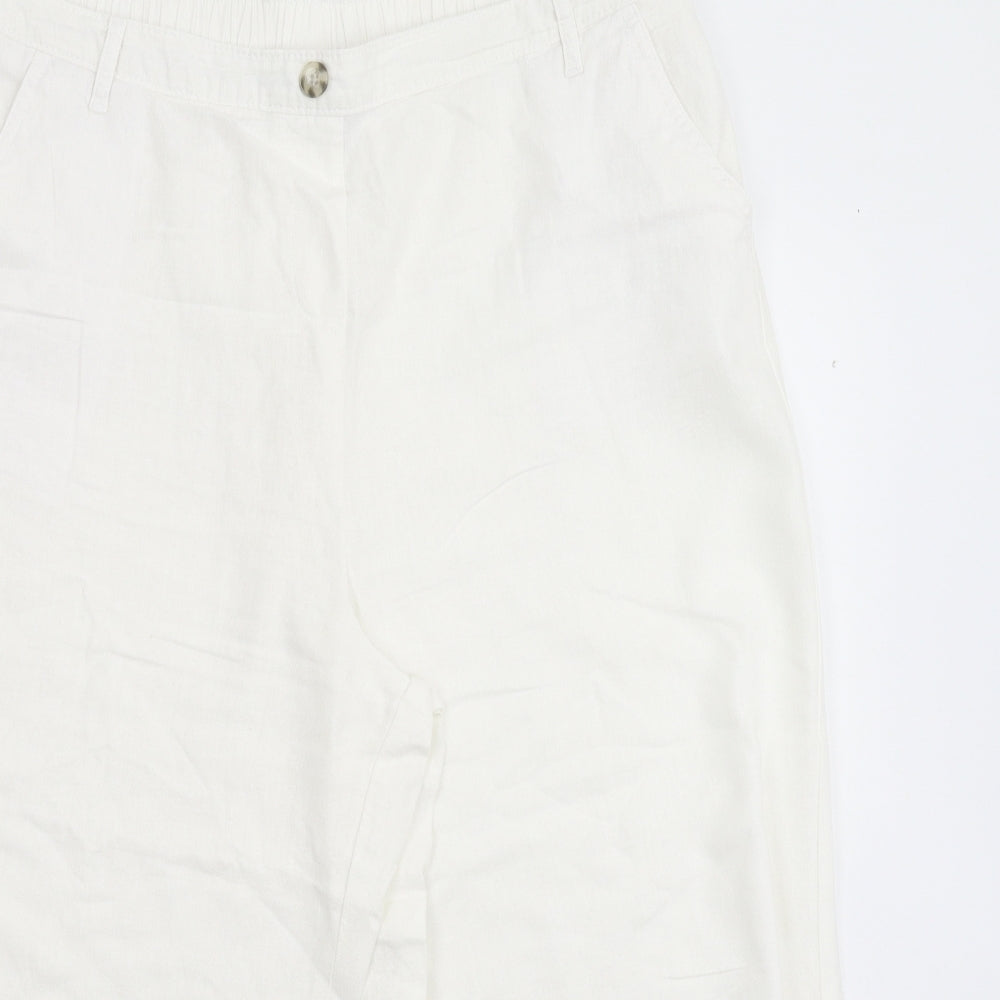 Bonmarché Womens White   Cropped Trousers Size 16 L20 in