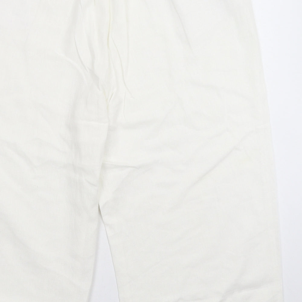 Bonmarché Womens White   Cropped Trousers Size 16 L20 in