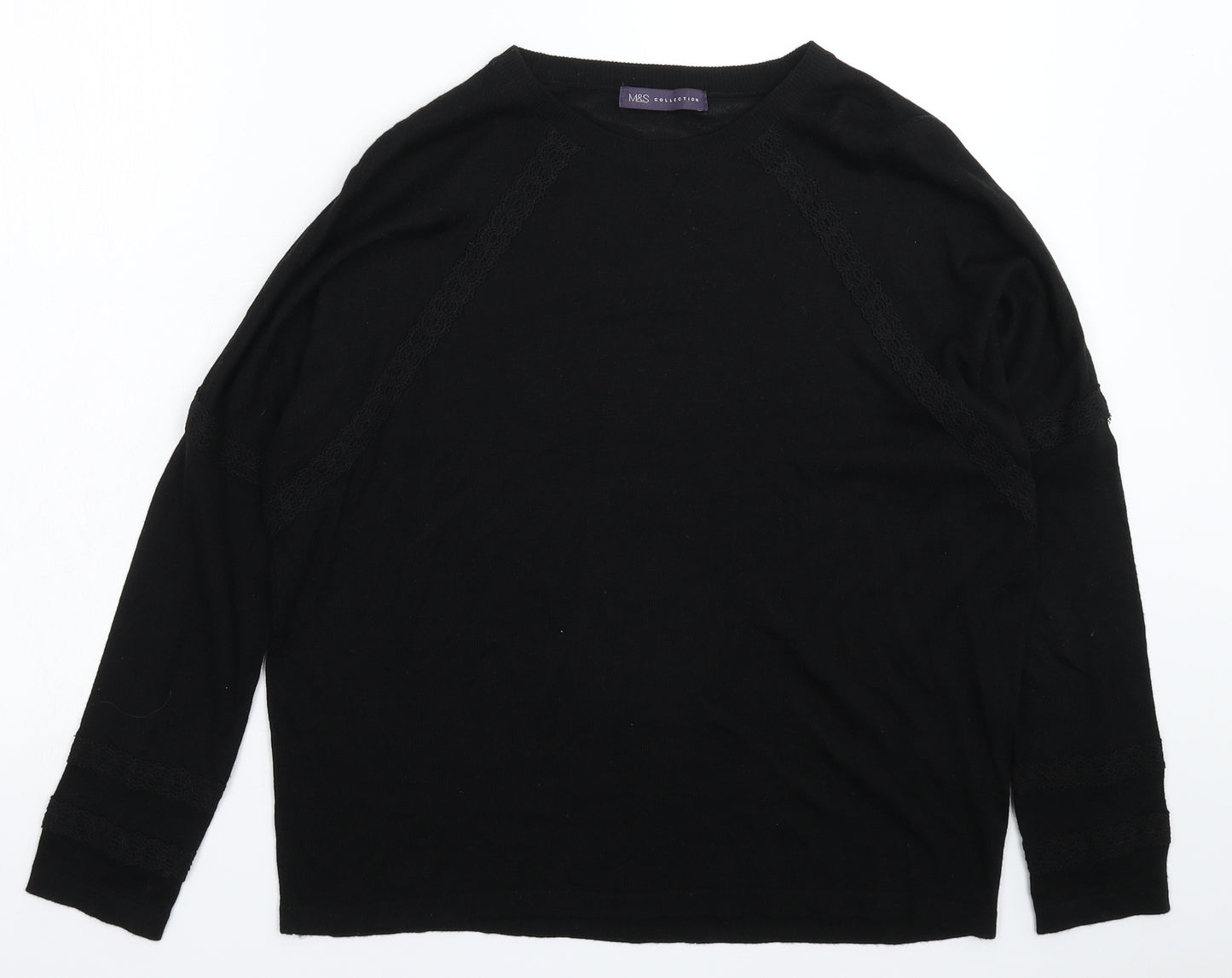 Marks and Spencer Womens Black  Knit Pullover Jumper Size M