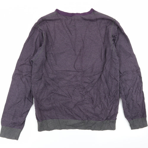 rice-37 Mens Multicoloured Striped  Pullover Jumper Size L