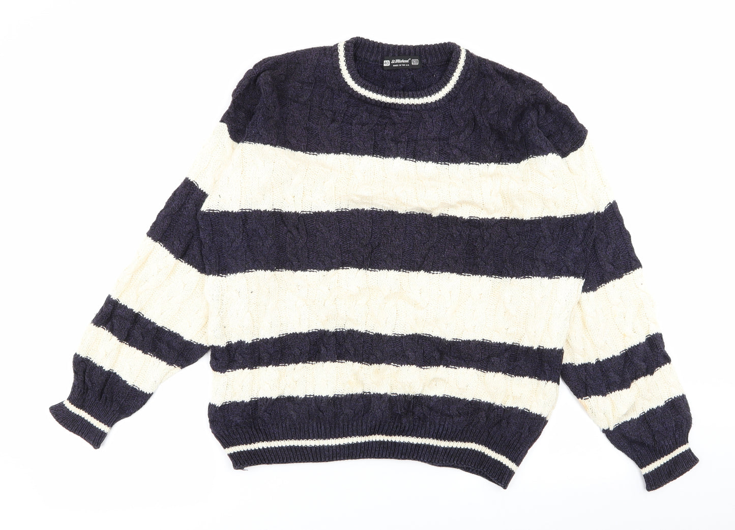 st michael Mens Multicoloured Striped  Pullover Jumper Size L