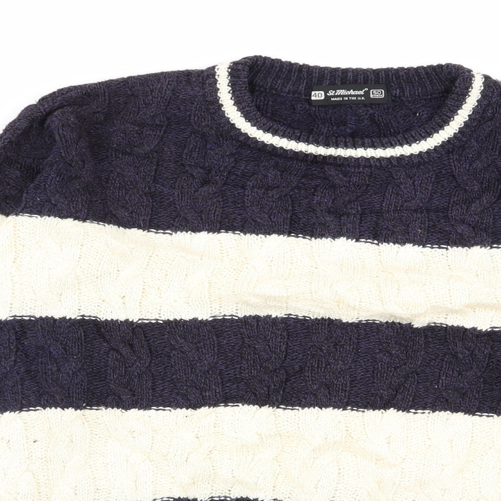 st michael Mens Multicoloured Striped  Pullover Jumper Size L