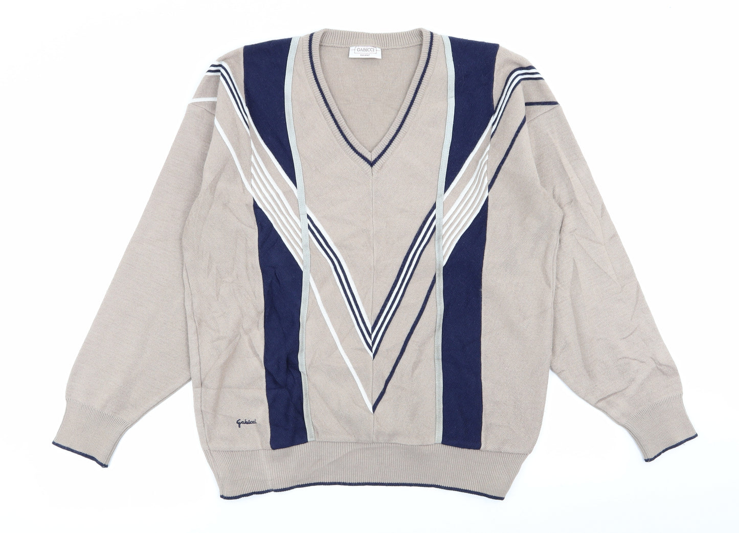 Gabicci Mens Multicoloured Geometric  Pullover Jumper Size L
