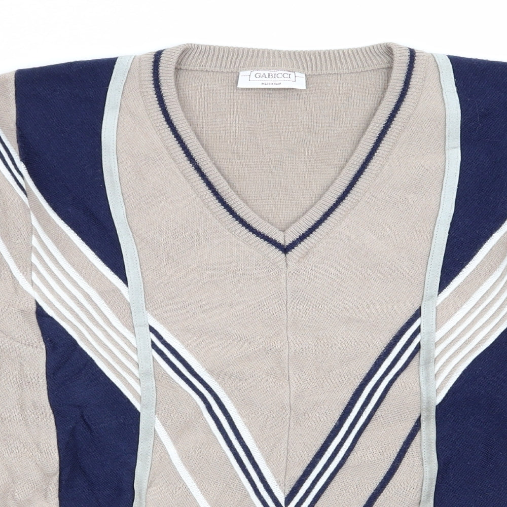 Gabicci Mens Multicoloured Geometric  Pullover Jumper Size L