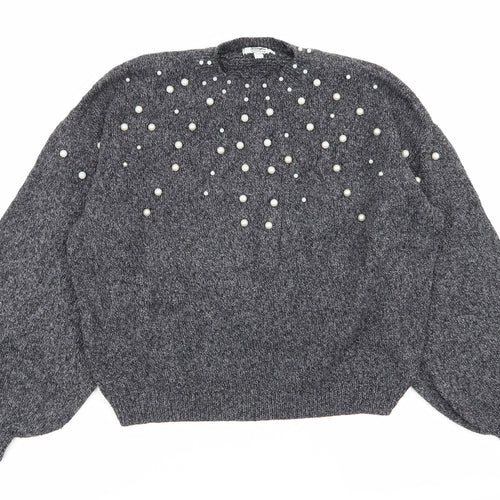 Jennyfer Womens Grey Polka Dot  Pullover Jumper Size 6