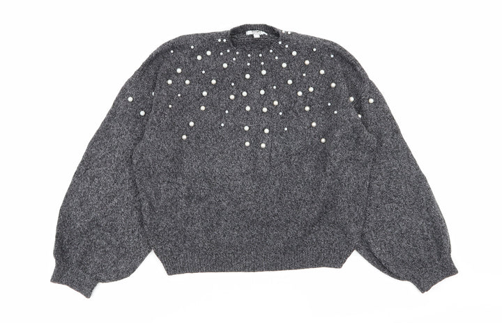 Jennyfer Womens Grey Polka Dot  Pullover Jumper Size 6