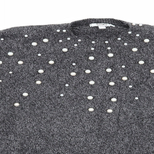 Jennyfer Womens Grey Polka Dot  Pullover Jumper Size 6