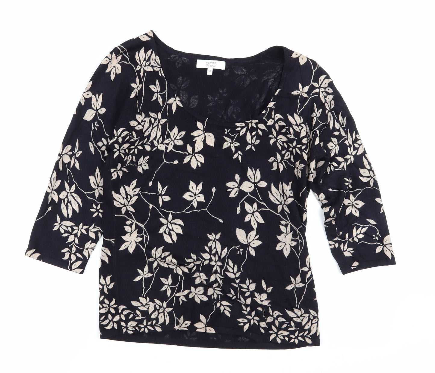 Debenhams Womens Blue Floral  Pullover Jumper Size 10