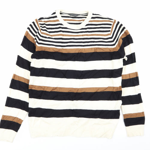 Cedar Wood State Mens Multicoloured Striped  Pullover Jumper Size M