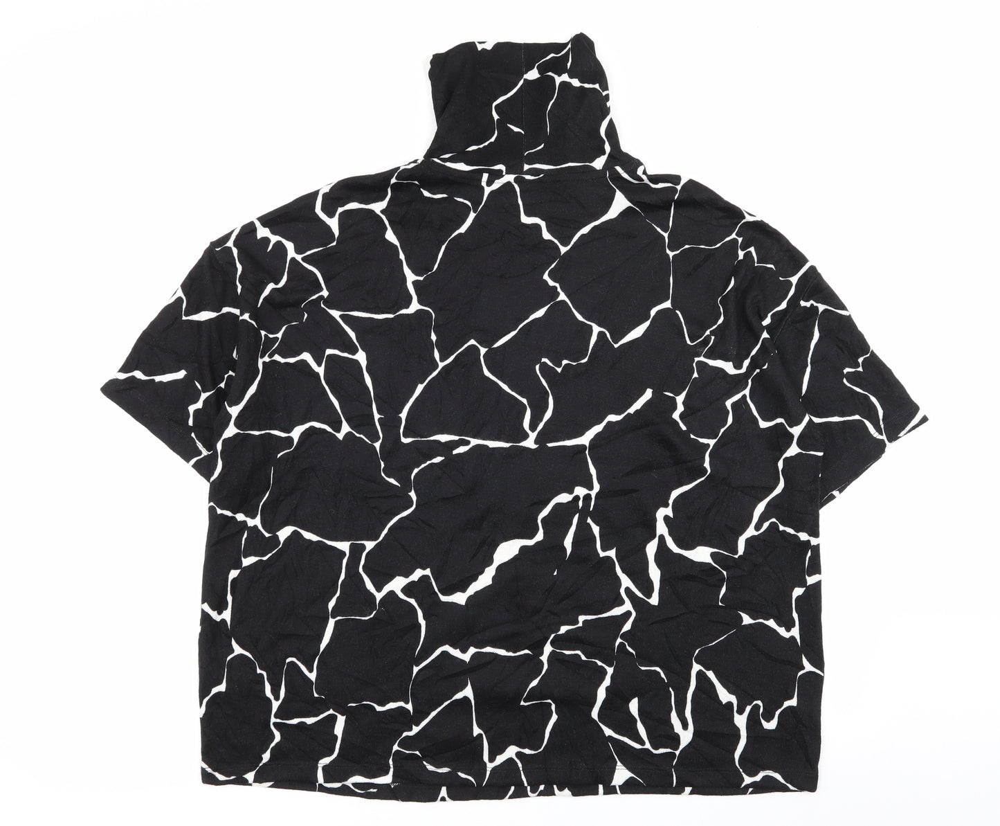 TU Womens Black Geometric  Basic T-Shirt Size 14