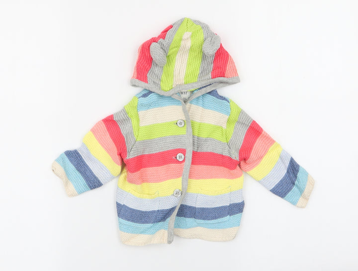 Gap Boys Multicoloured Striped  Cardigan Jumper Size 3-6 Months
