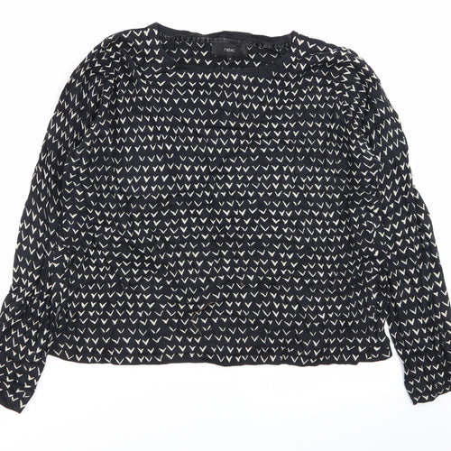 NEXT Womens Black Geometric  Pullover Jumper Size 14