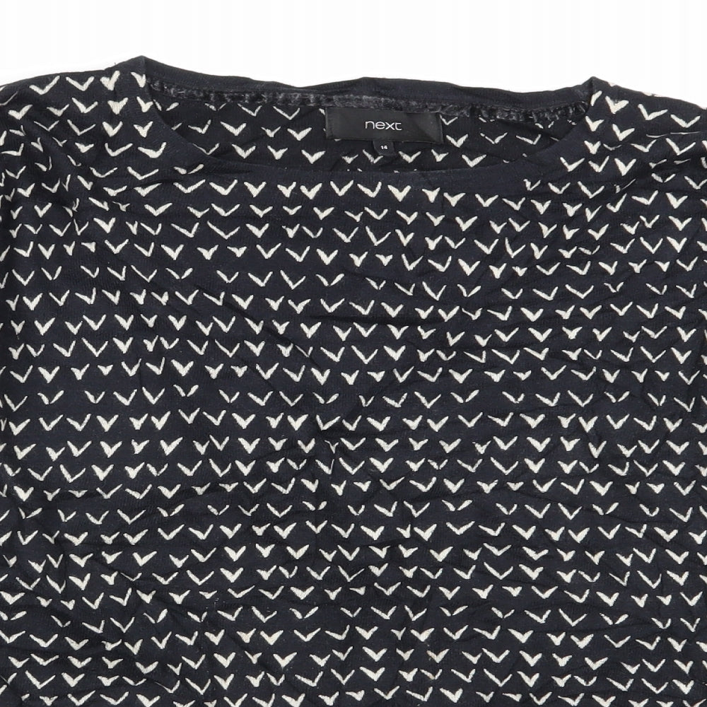 NEXT Womens Black Geometric  Pullover Jumper Size 14