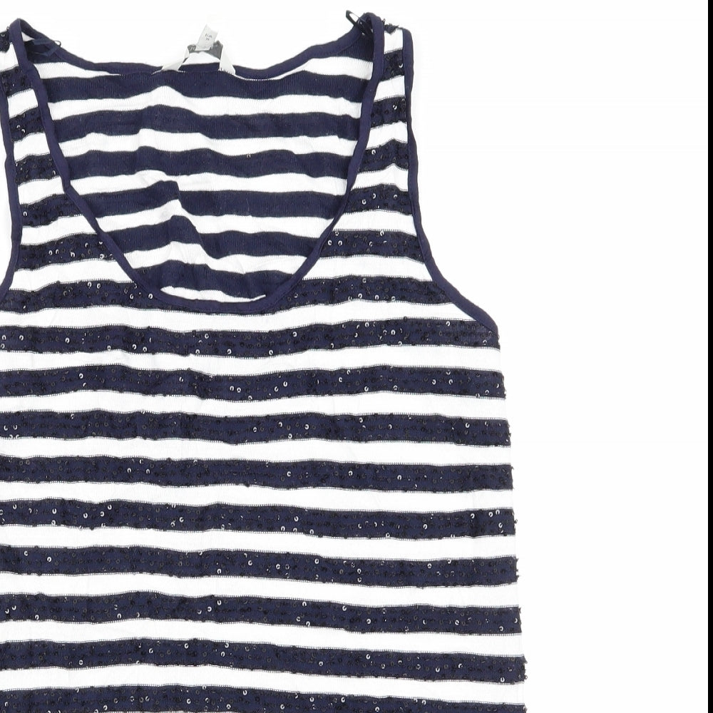 NEXT Womens Multicoloured Striped  Basic Tank Size 10