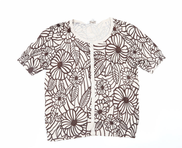 CC Womens Multicoloured Floral  Cardigan Jumper Size L