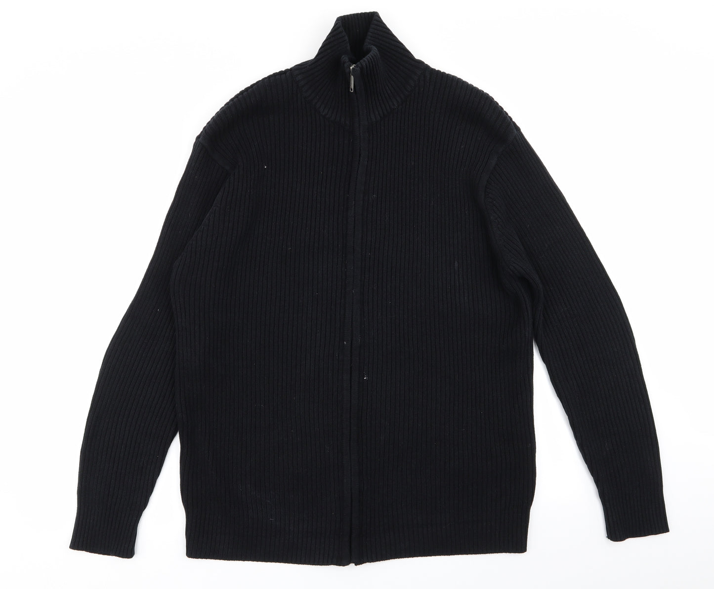 Preworn Mens Black   Full Zip Jumper Size 2XL