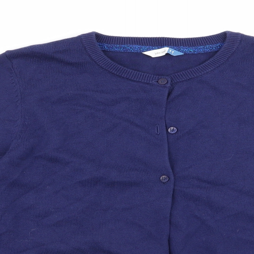 John Lewis Girls Blue   Cardigan Jumper Size 11 Years