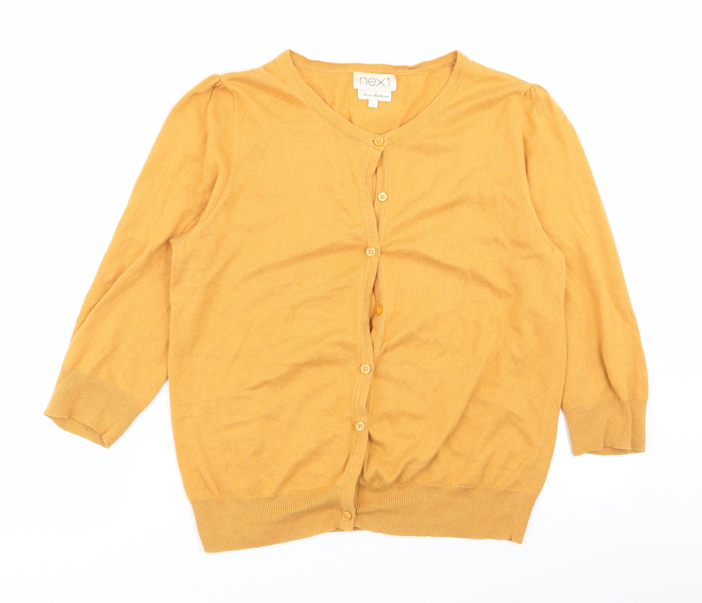 NEXT Womens Yellow   Cardigan Jumper Size 14