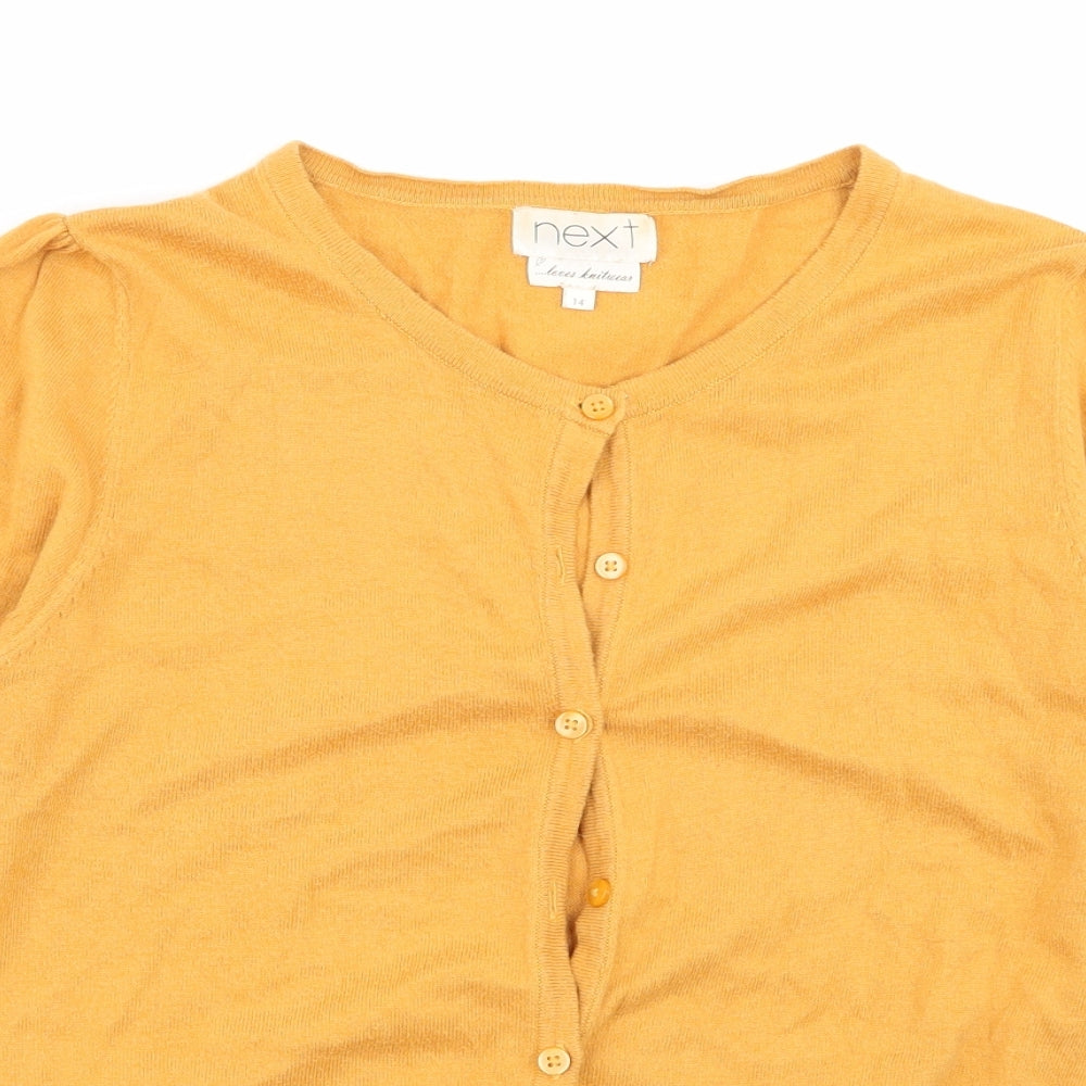 NEXT Womens Yellow   Cardigan Jumper Size 14