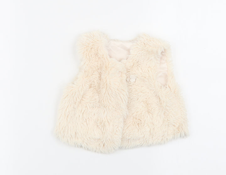 Asda George Girls Ivory Gilet Coat Size 9-12 Months
