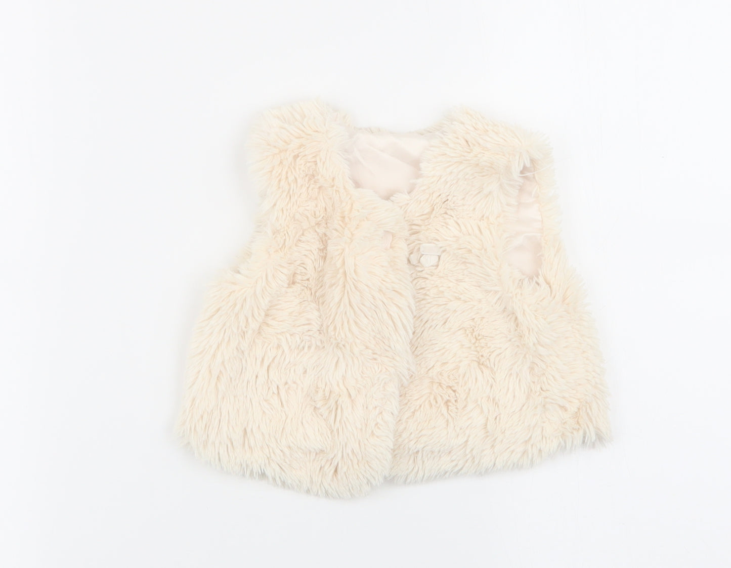 Asda George Girls Ivory   Gilet Coat Size 9-12 Months