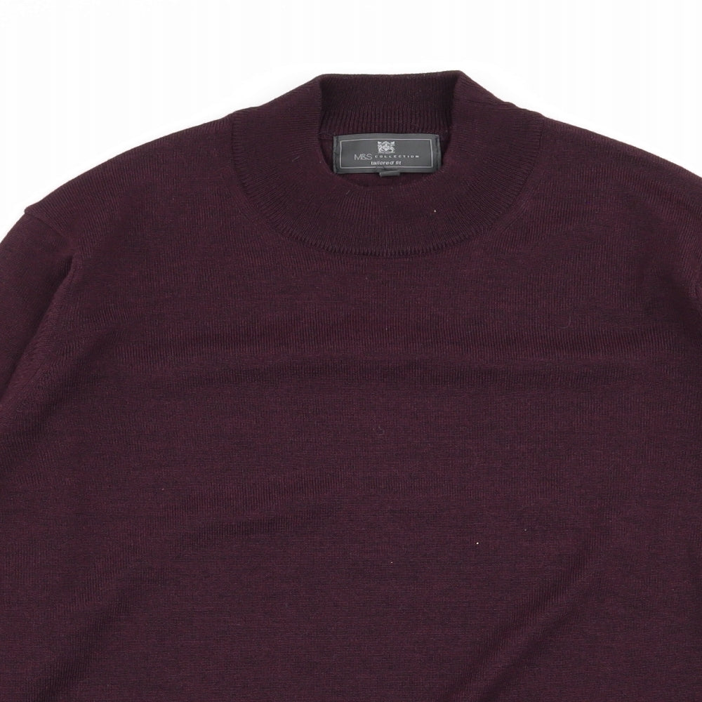 M&S Mens Purple   Pullover Jumper Size L
