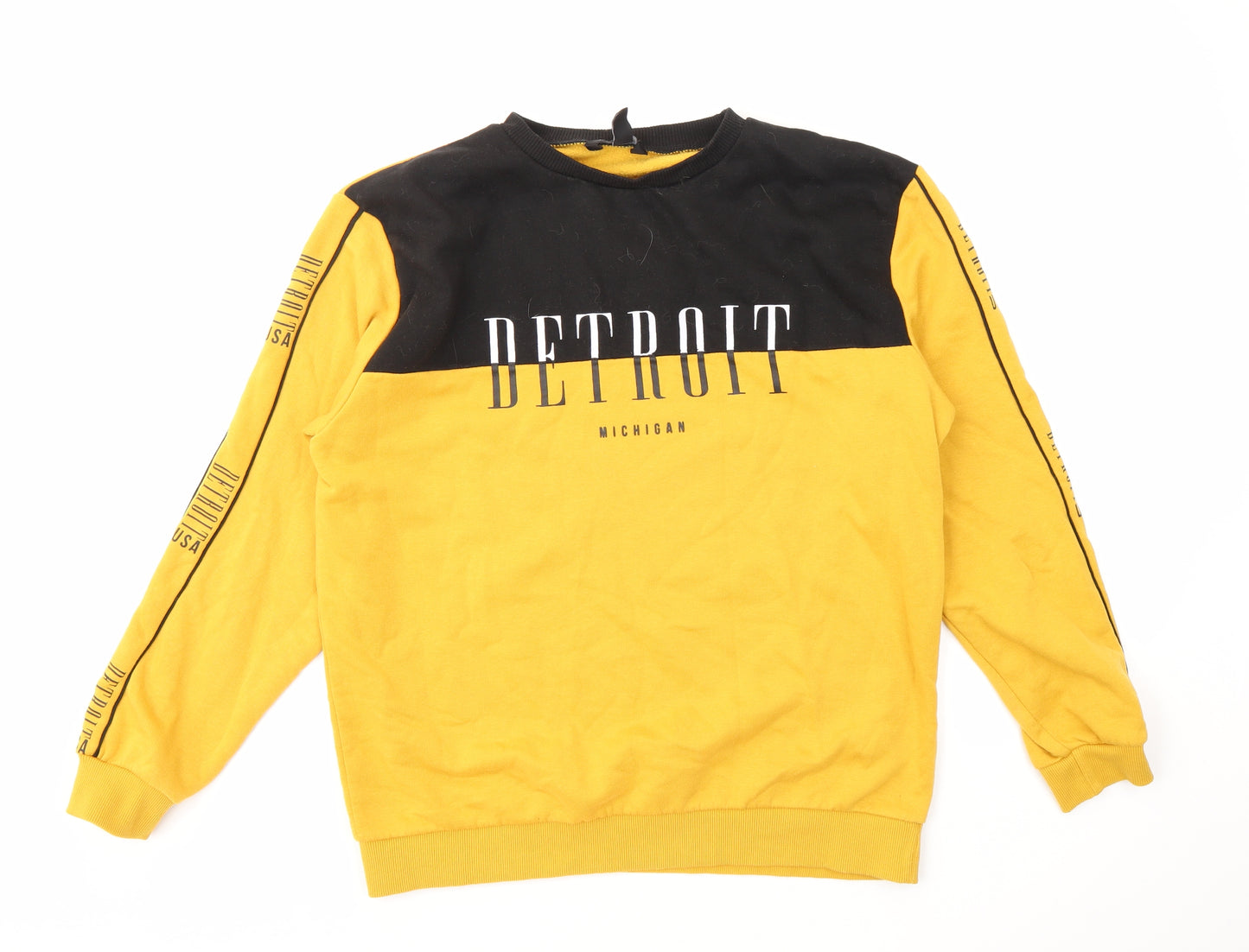 New Look Girls Yellow Geometric  Pullover Jumper Size 14-15 Years