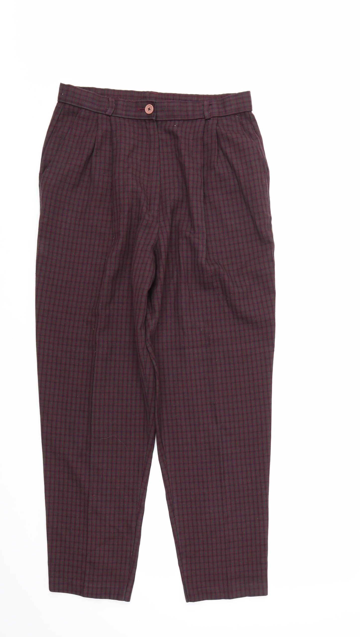 BHS Womens Purple Check  Trousers  Size 14 L27 in