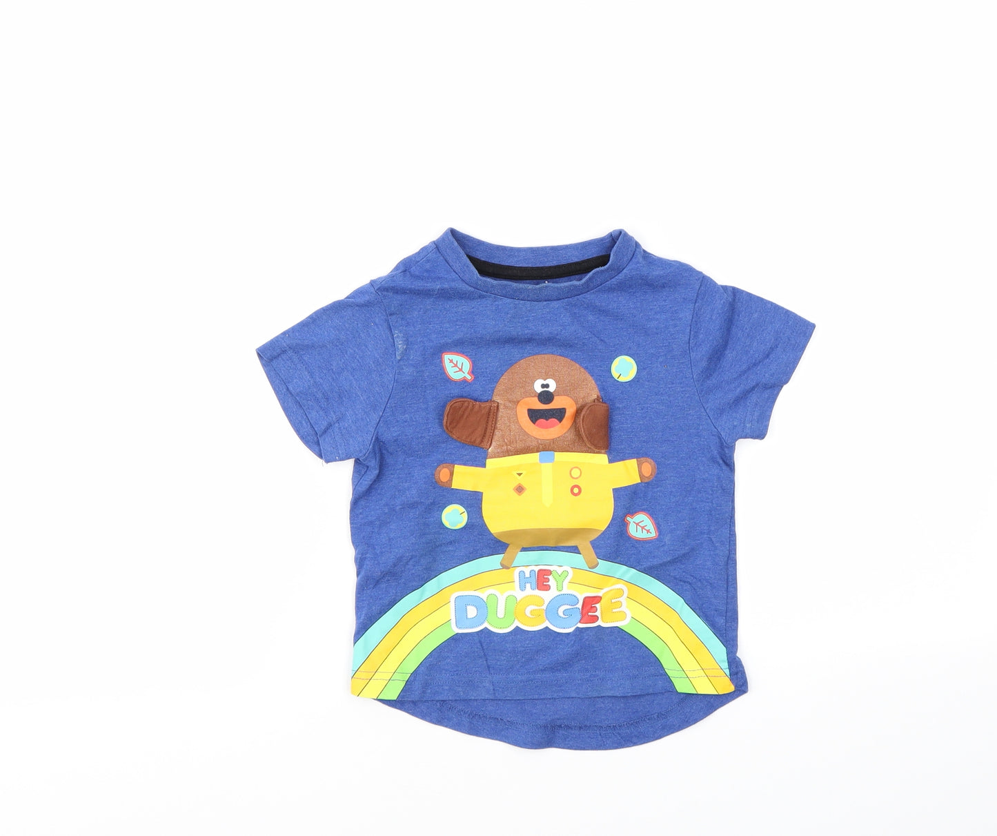 THE DUGGEE Boys Blue Animal Print  Basic T-Shirt Size 2 Years