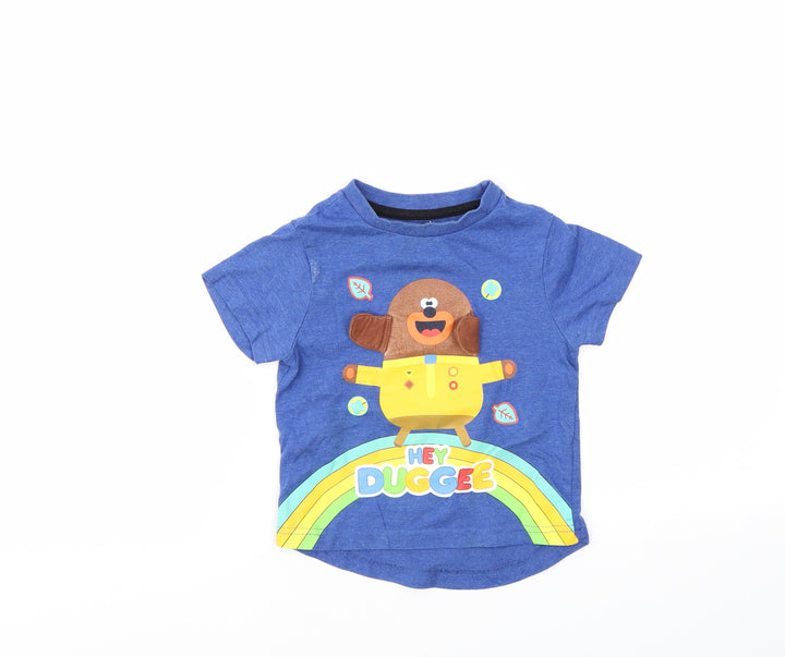 THE DUGGEE Boys Blue Animal Print  Basic T-Shirt Size 2 Years