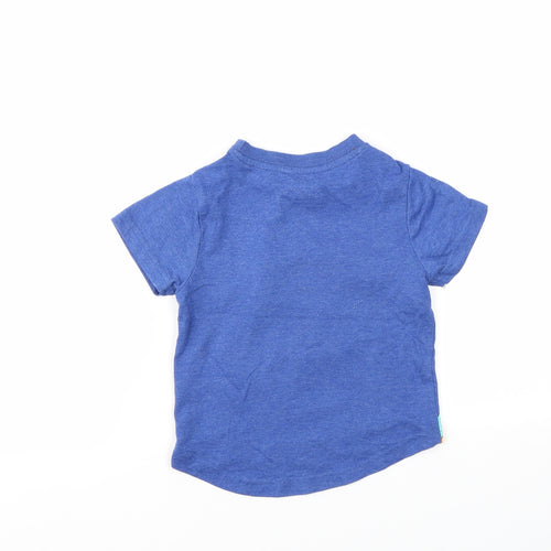 THE DUGGEE Boys Blue Animal Print  Basic T-Shirt Size 2 Years