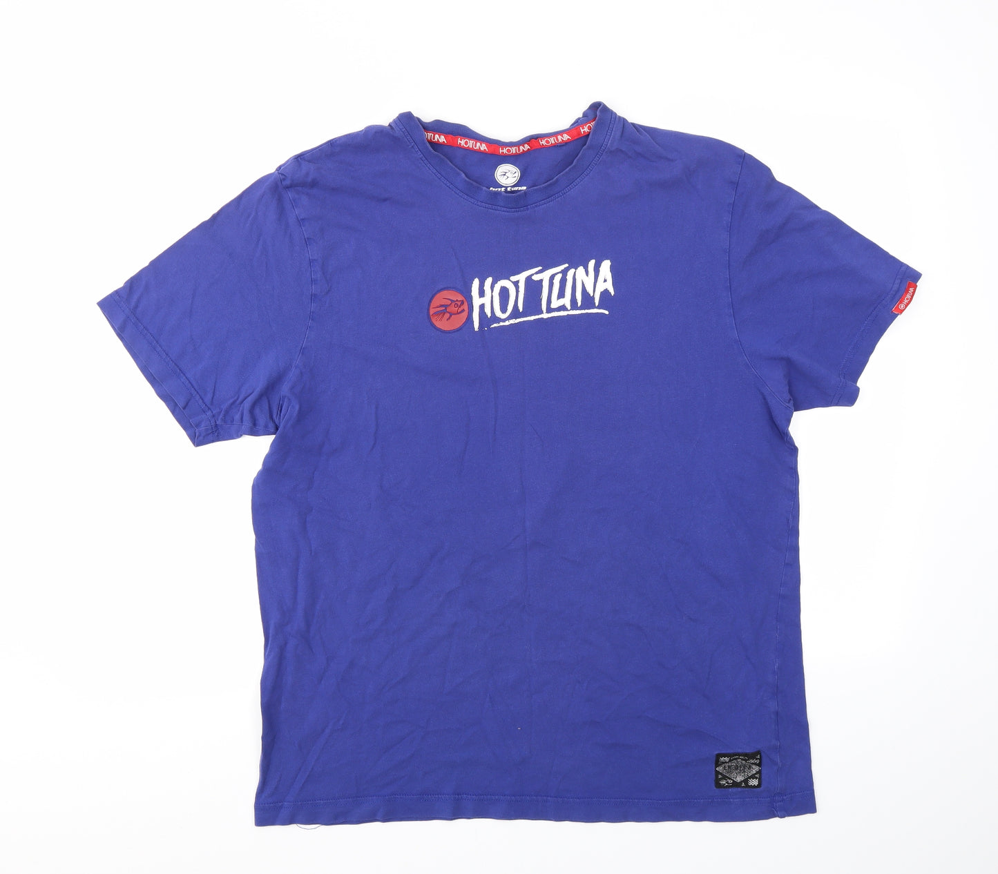 Hot Tuna Mens Blue Geometric   T-Shirt Size L