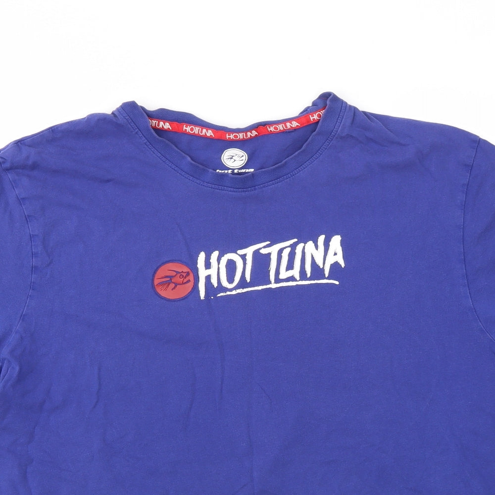 Hot Tuna Mens Blue Geometric   T-Shirt Size L