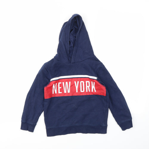 H&M Boys Blue Geometric  Pullover Hoodie Size 4-5 Years