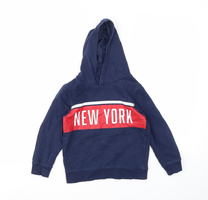H&M Boys Blue Geometric  Pullover Hoodie Size 4-5 Years