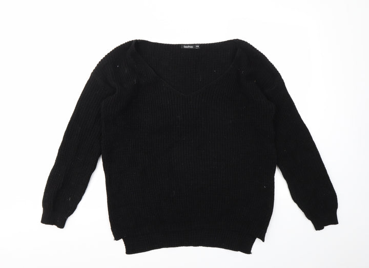 Boohoo Womens Black Pullover Jumper Size M