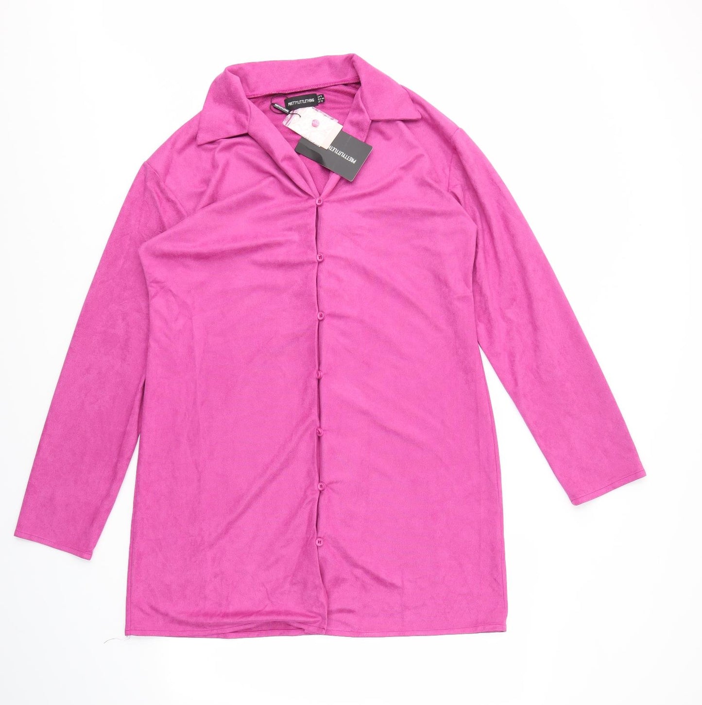 PRETTY LITTLE THING   Womens Pink Houndstooth  Fit & Flare  Size 16