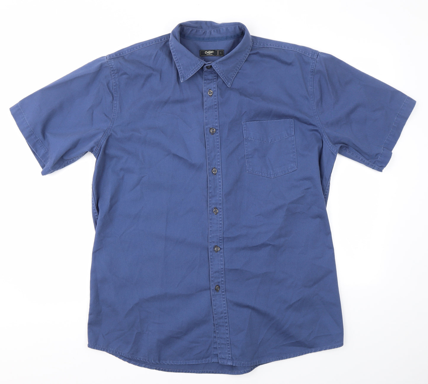 COTTON TRAIDERS Mens Blue    T-Shirt Size L