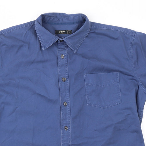 COTTON TRAIDERS Mens Blue    T-Shirt Size L