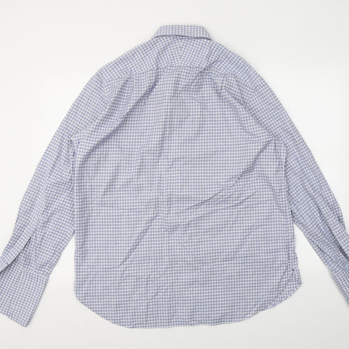 M&S Mens Blue Striped   Dress Shirt Size 16.5